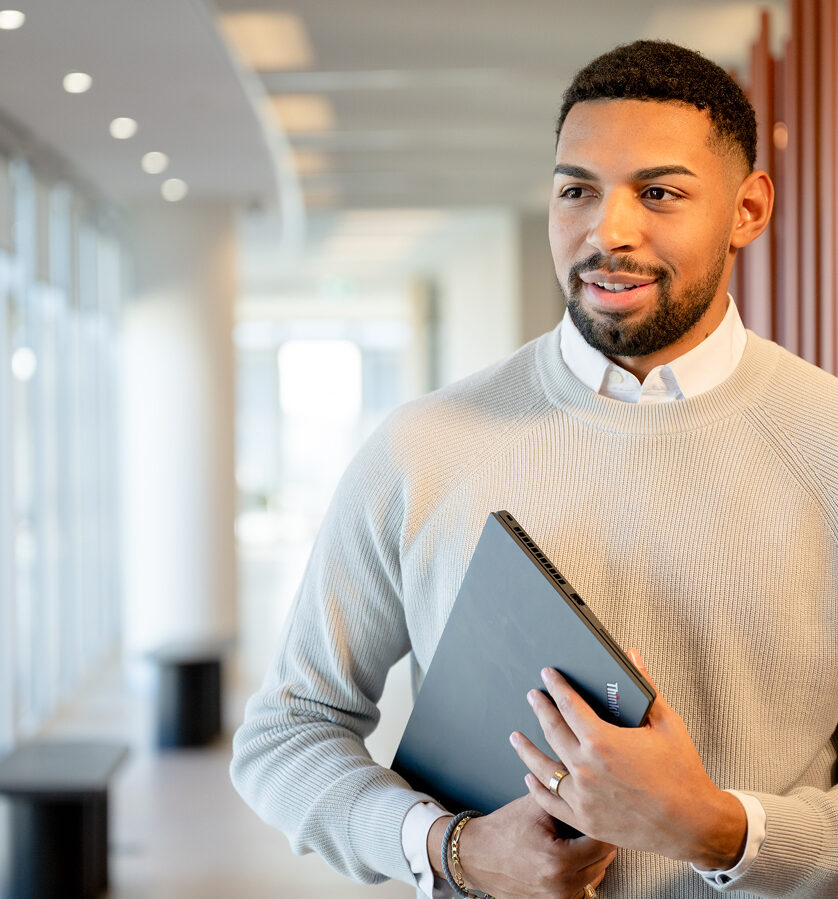 young man with a laptop